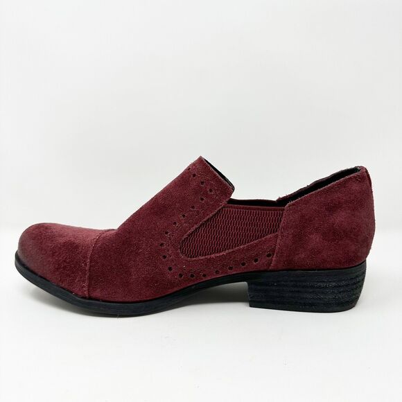 Korks Womens Burgundy Suede Slip-on Loafers Size 7.5M Comfortable Preppy Casual - Picture 8 of 13